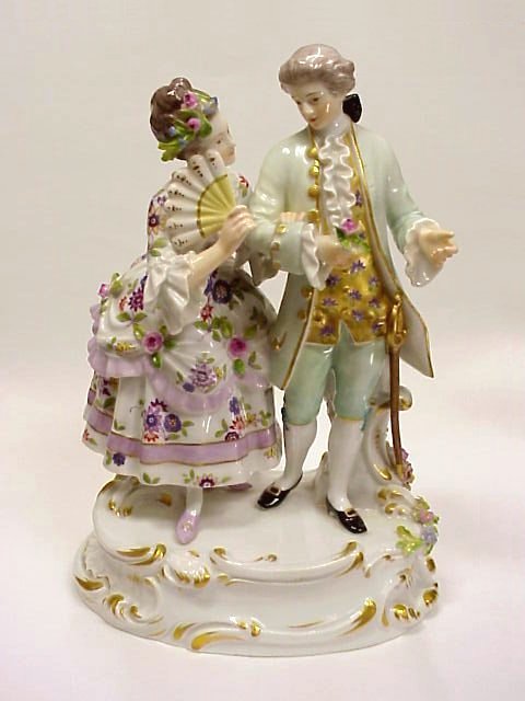 アンティーク ドイツ マイセン 人形 陶器 舞踊会 1800年代 